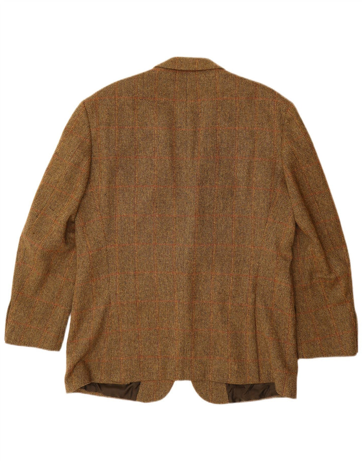 HUGO BOSS Herre 2-knaps blazerjakke EU 56 3XL Brun Ternet Ny Uld