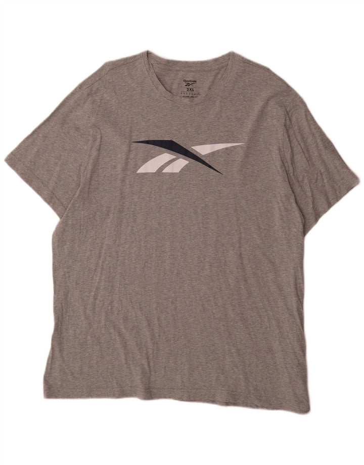 Reebok Herre Grafisk T-Shirt Top 2XL Grå Bomuld