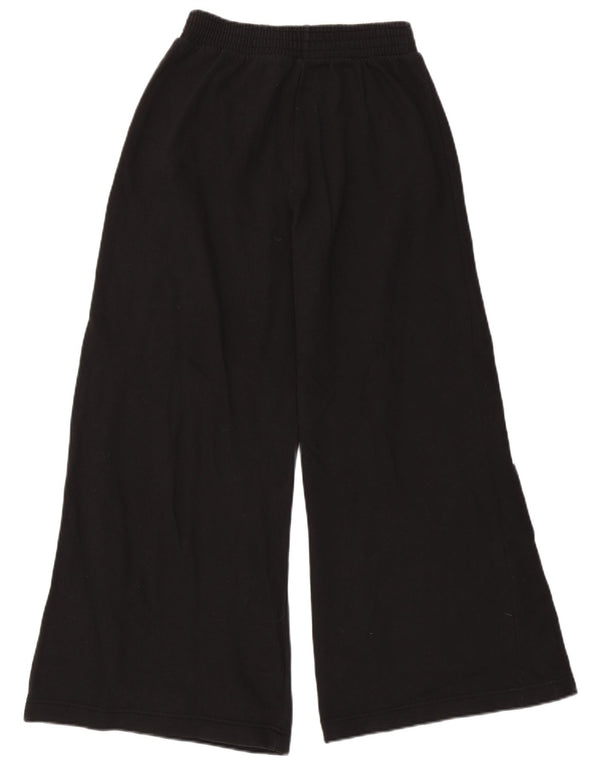 Benetton Womens Grafisk træningsdragtsbukser med brede ben UK 8 Small Black Bomuld