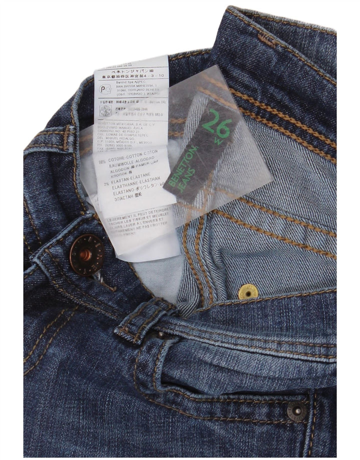 Benetton Dame Bootcut Jeans W26 L34 Blå Bomuld