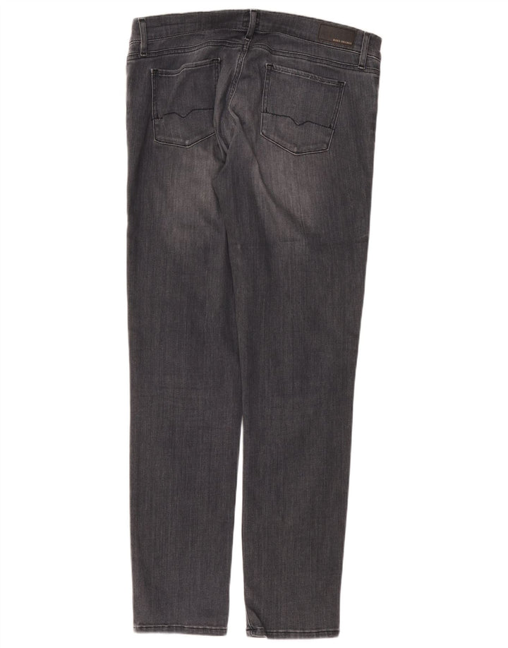 Hugo Boss Straight Jeans til mænd W32 L34 Grå bomuld