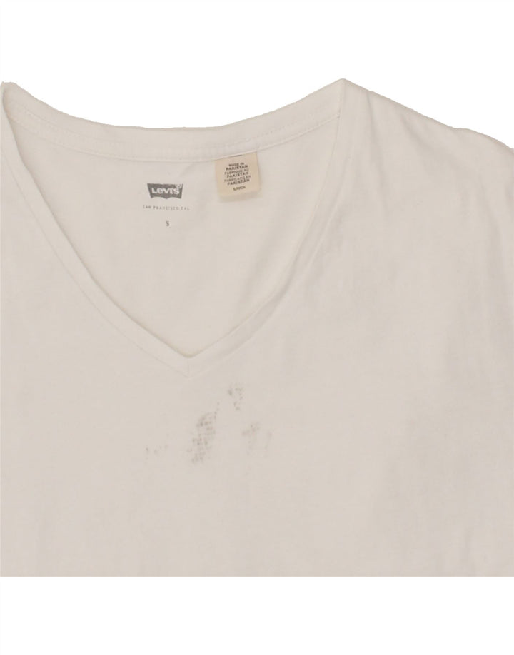 LEVI'S Mens T-Shirt Small White Cotton Vintage Levi's and Second-Hand Levi's from Messina Hembry 