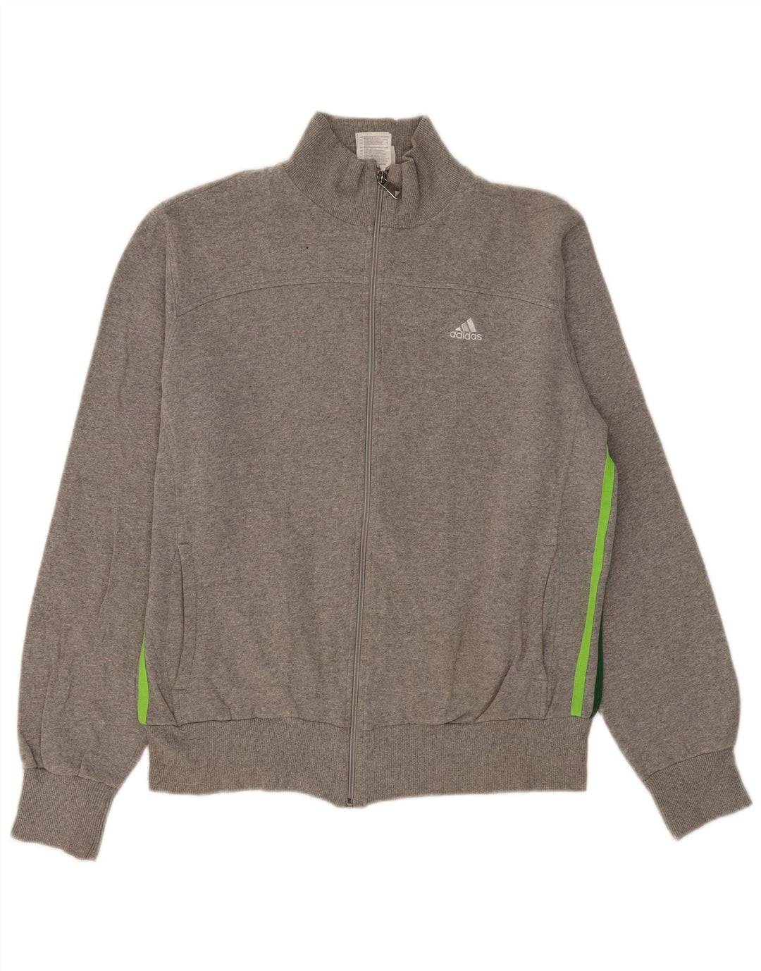 ADIDAS Mens Tracksuit Top Jacket UK 40/42 Medium Grey Cotton