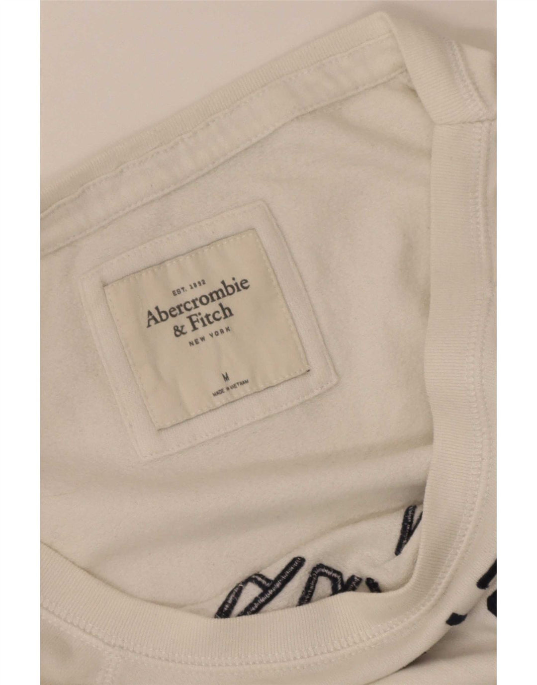 Abercrombie & Fitch Grafisk Sweatshirt Jumper UK 14 Medium White
