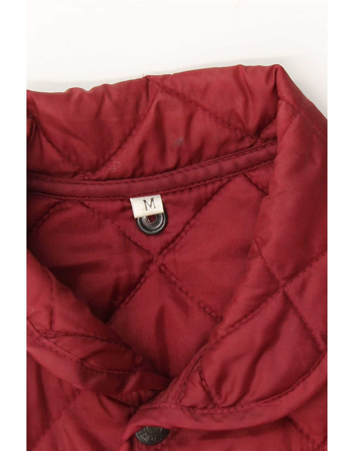 Vintage Herre Quiltet Gilet UK 38 Medium Burgundy