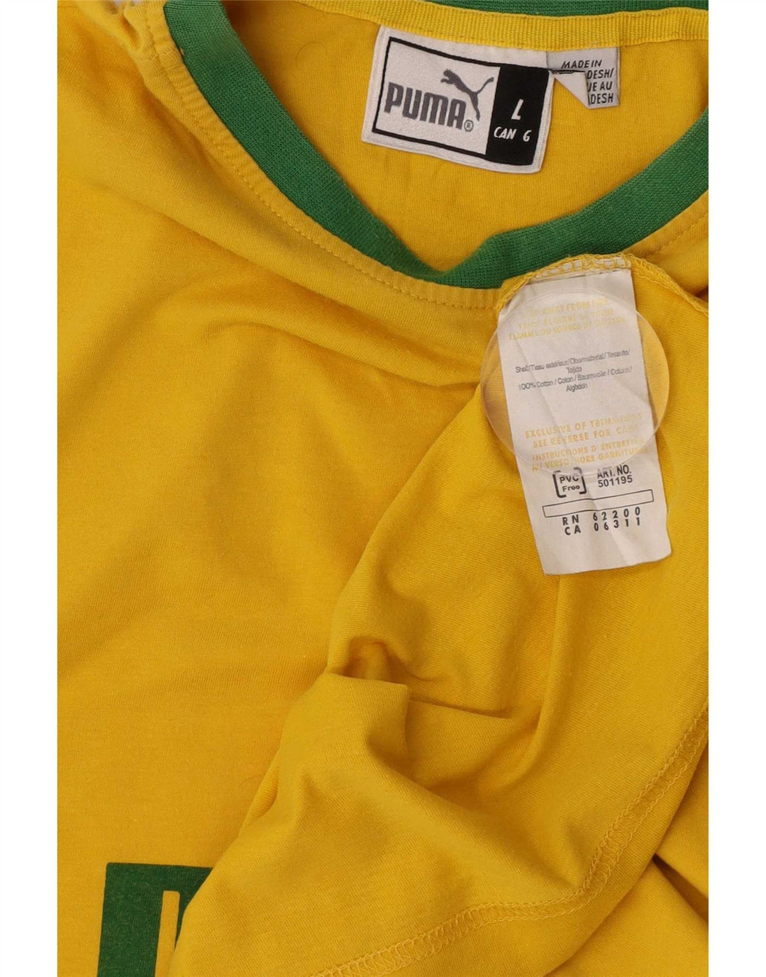 Puma Herre Grafisk Vest Top Stor Gul Colourblock Bomuld