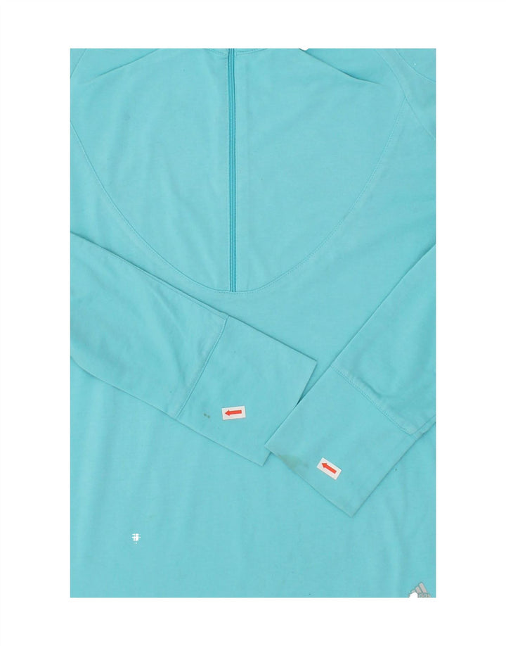 ADIDAS Womens Zip Neck Top Long Sleeve EU 38 Medium Blue Polyester Vintage Adidas and Second-Hand Adidas from Messina Hembry 