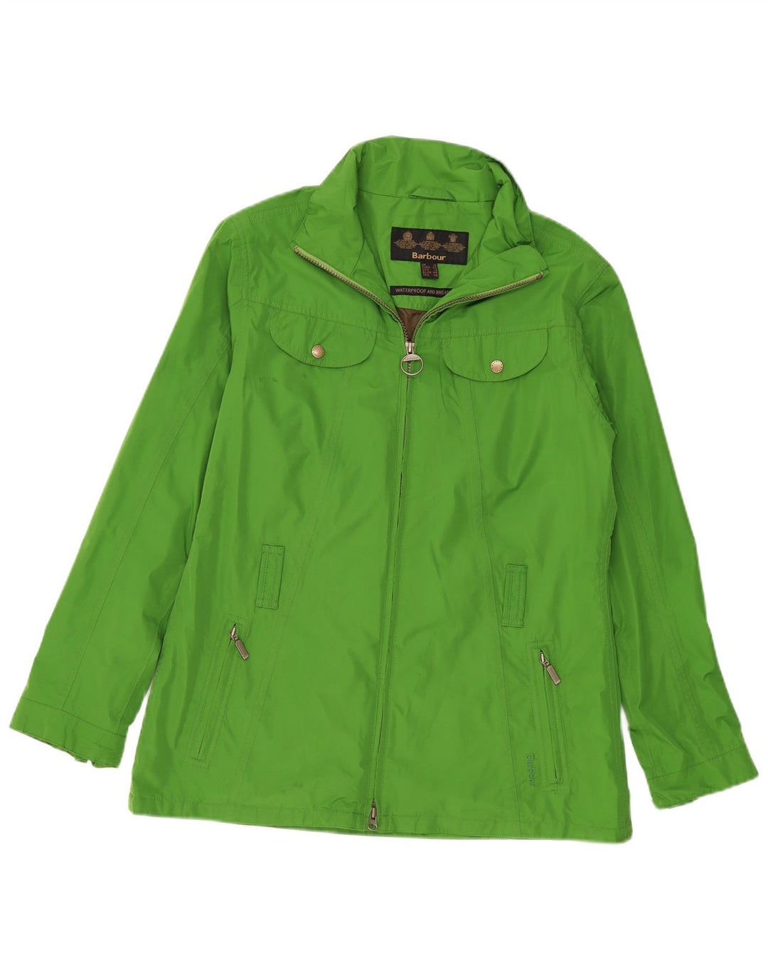 Barbour Dame Regnjakke UK 16 Stor Grøn Polyester