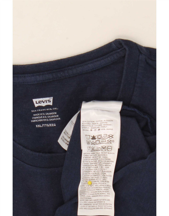 Levi's Grafisk T-shirt top til mænd 2XL marineblå bomuld