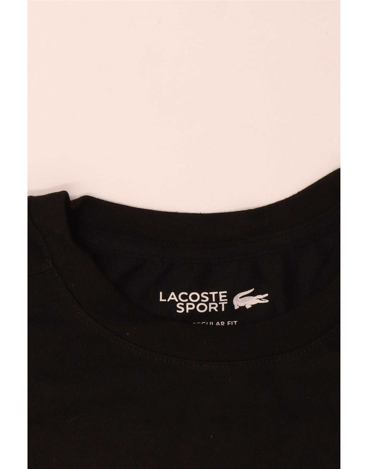 Lacoste Herre Regular Fit T-Shirt Top Stor Sort Bomuld