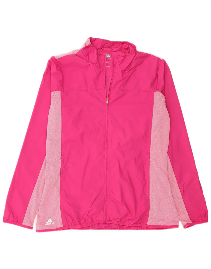 ADIDAS træningsdragt topjakke til kvinder UK 18 XL Pink Colourblock Polyester