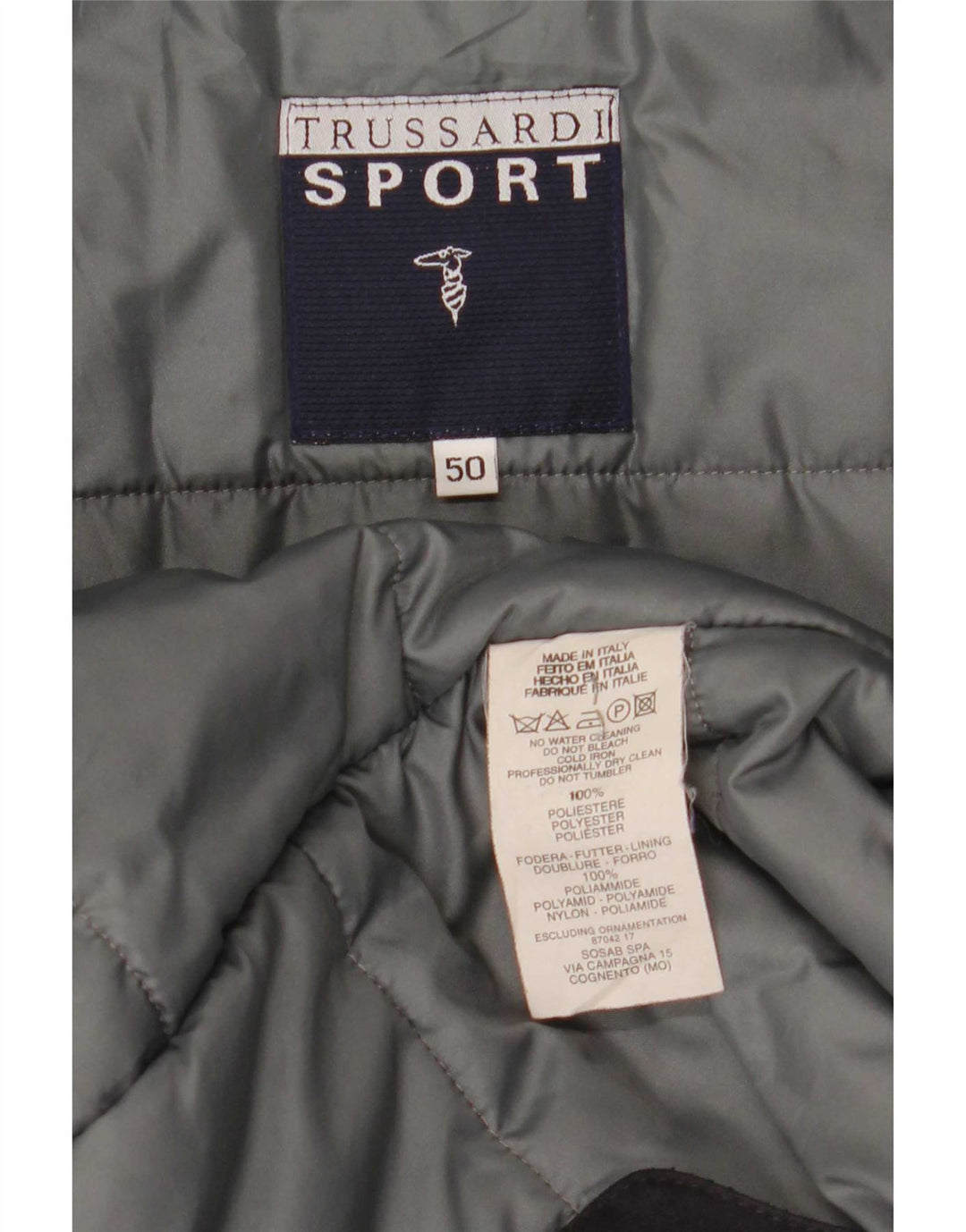 Trussardi Herre Windbreaker Coat IT 50 Stor Sort Polyester