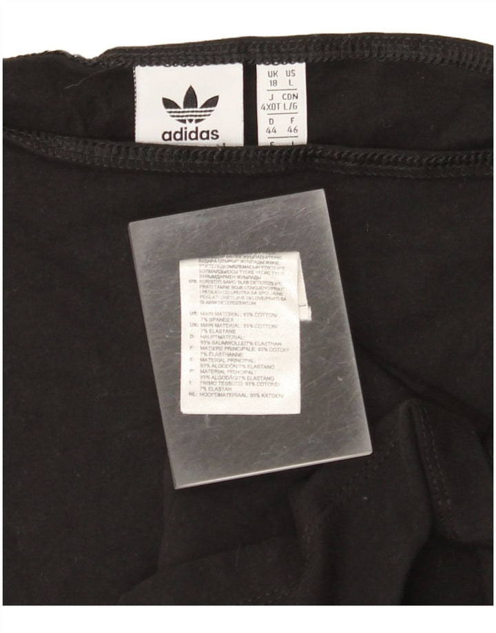 ADIDAS Kvinder Off Shoulder Kjole UK 18 XL Sort Bomuld