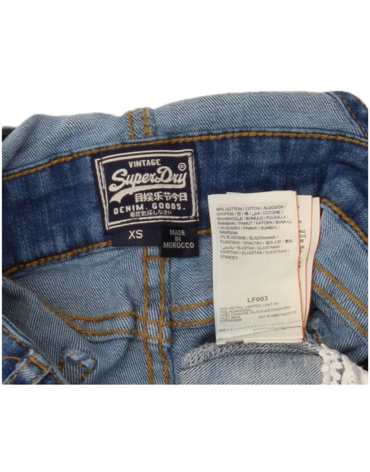 SUPERDRY Damebukser Denimshorts XS W25 Blå Bomuld