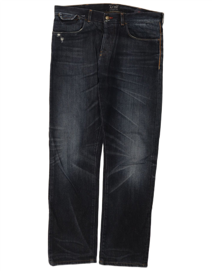 Armani Jeans Herre Regular Straight Jeans W33 L31 Marineblå Bomuld