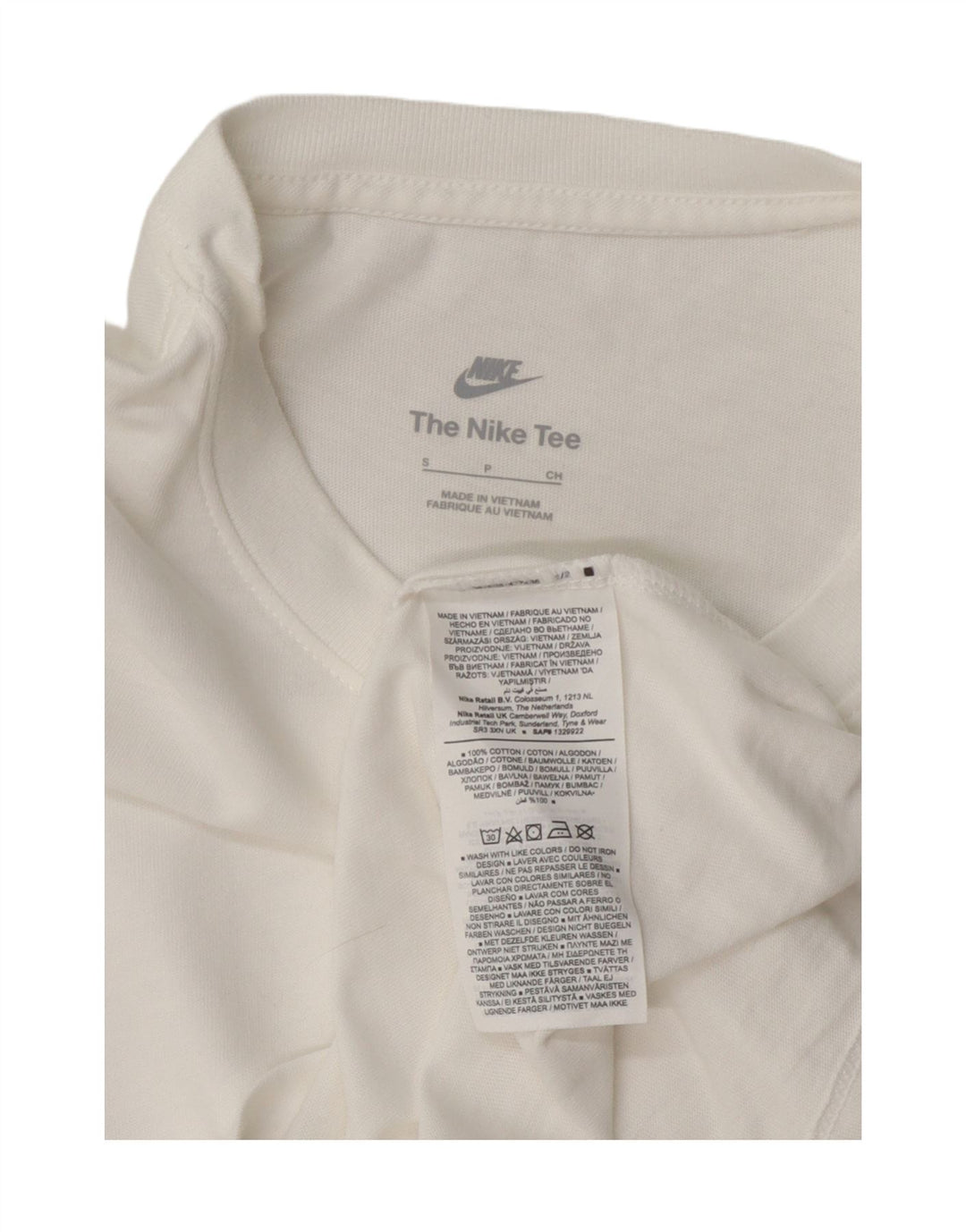Nike Dame T-Shirt Top UK 10 Lille Hvid Bomuld