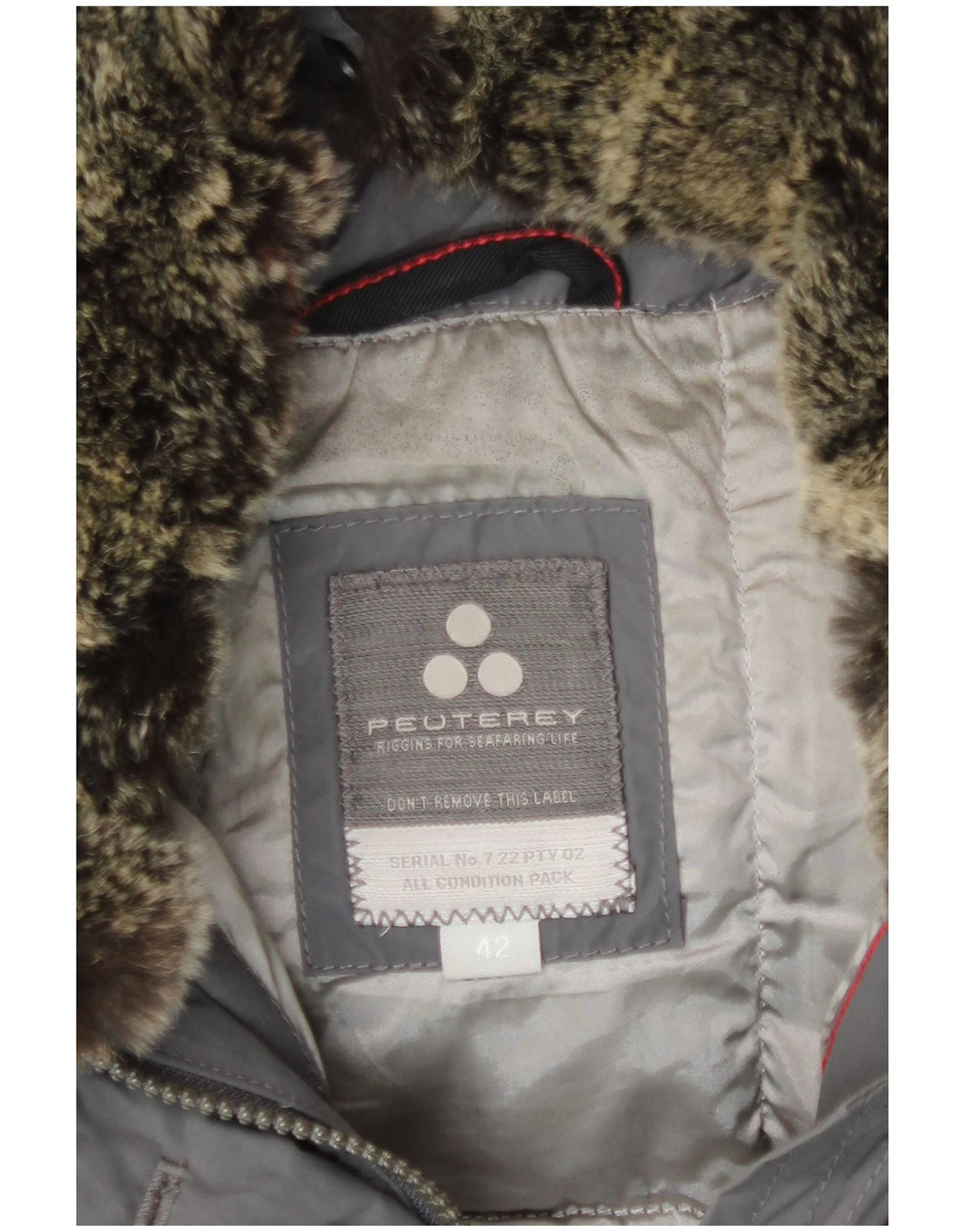 PEUTEREY Dame Hooded Polstret Jakke IT 42 Medium Grey Polyamid