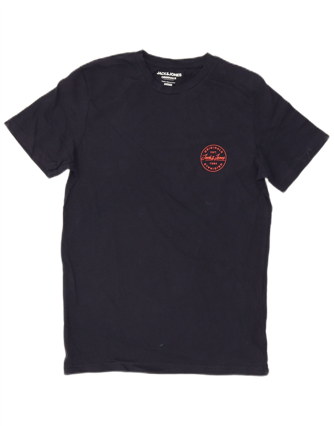 Jack & Jones Herre Regular Fit T-shirt Top Lille marineblå bomuld