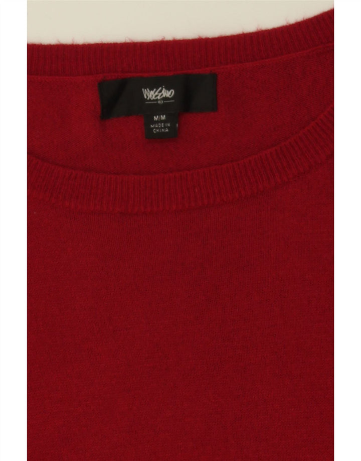 MOSSIMO Womens Boat Neck Jumper Sweater UK 12 Medium Red Nylon Vintage Mossimo and Second-Hand Mossimo from Messina Hembry 