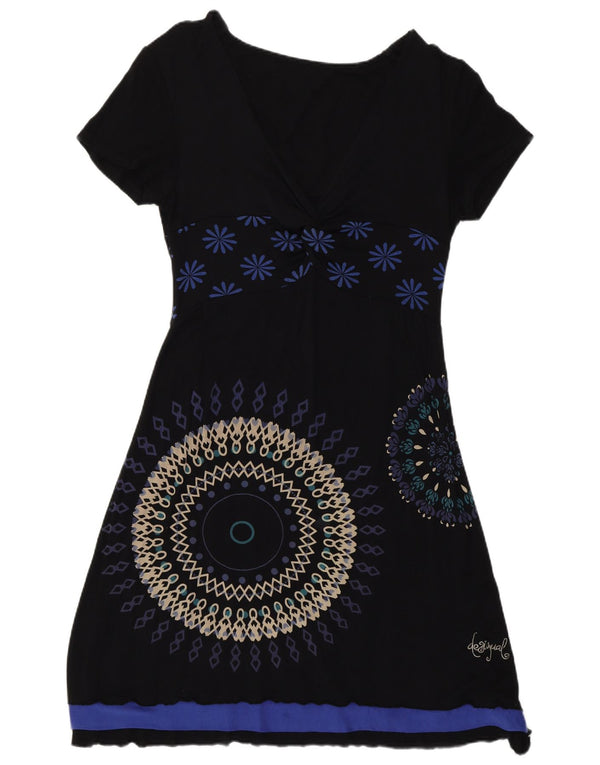 Desigual T-shirtkjole til kvinder UK 14 Large Black Floral