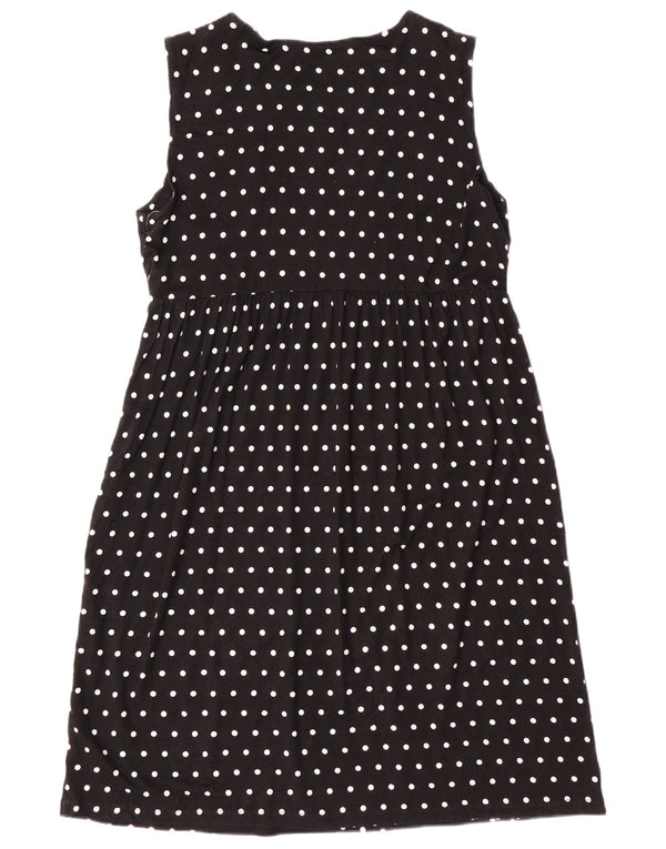LEE Womens Riders Ærmeløs A-line Kjole UK 14 Large Black Polka Dot