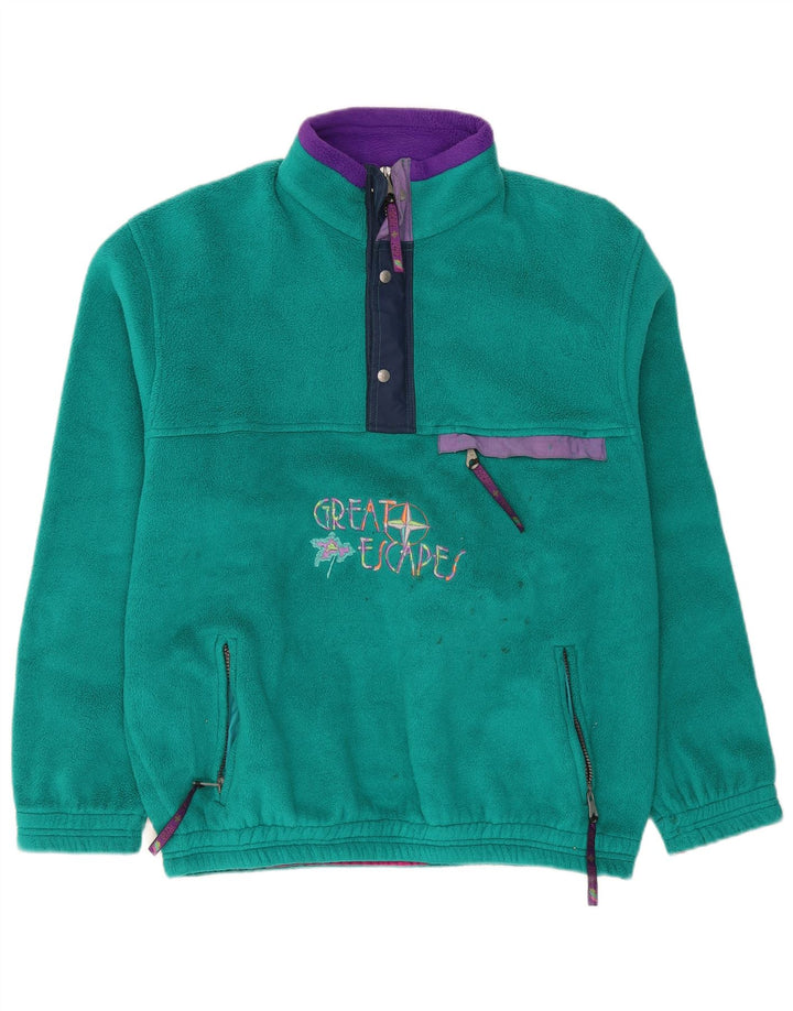 Great Escapes Herre Loose Fit Grafisk Fleece Jumper Medium Turkis