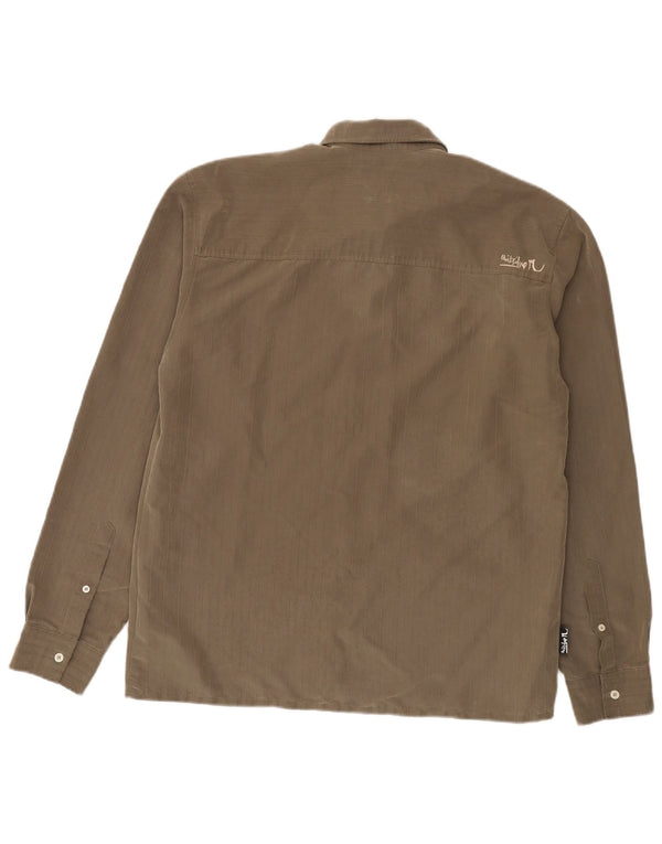 Quiksilver Herreskjorte Large Khaki Pinstripe Modal