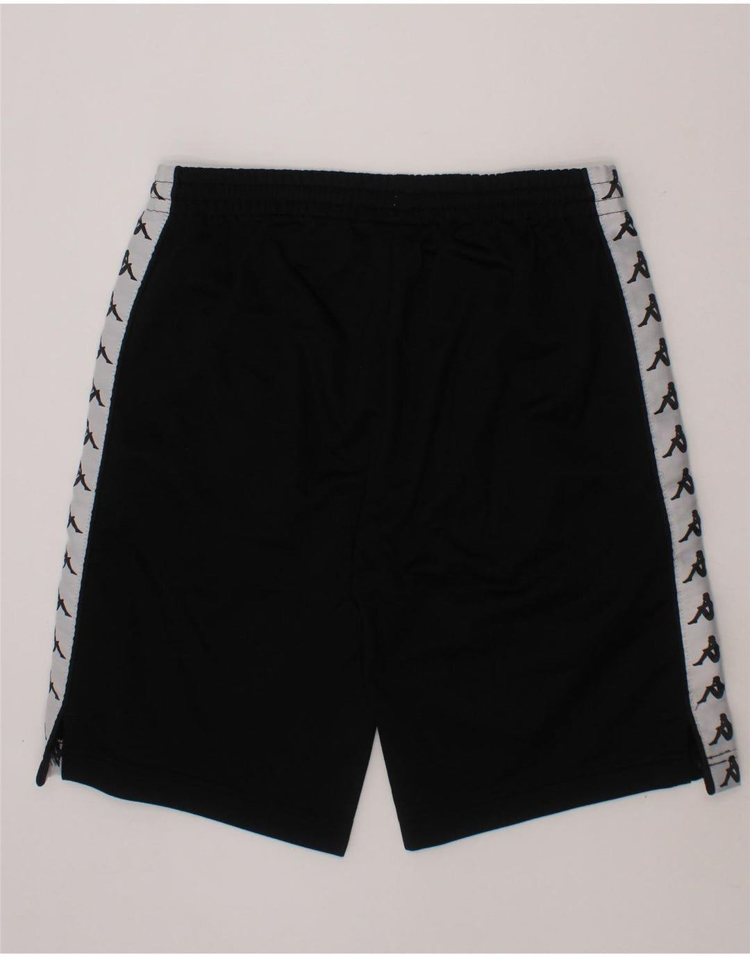 KAPPA Boys Graphic Sport Shorts 9-10 Years  Black Colourblock Polyester Vintage Kappa and Second-Hand Kappa from Messina Hembry 