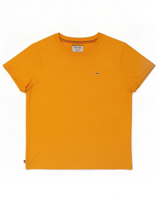 Tommy Hilfiger Dame T-Shirt Top UK 14 Medium Orange Bomuld