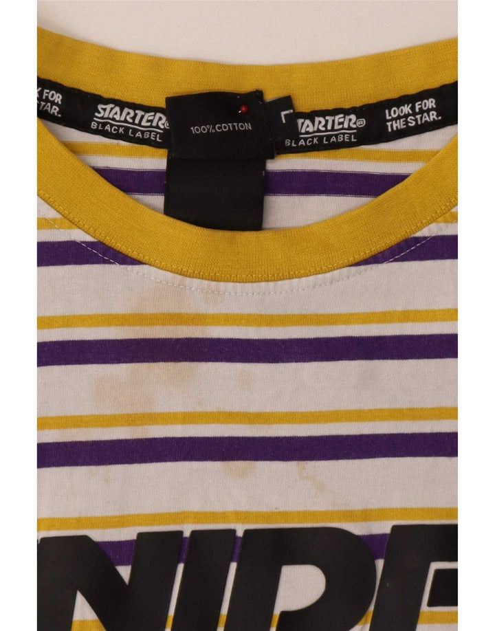 Starter Herre BLACK LABEL Grafisk T-shirt Top Stor hvid stribet bomuld