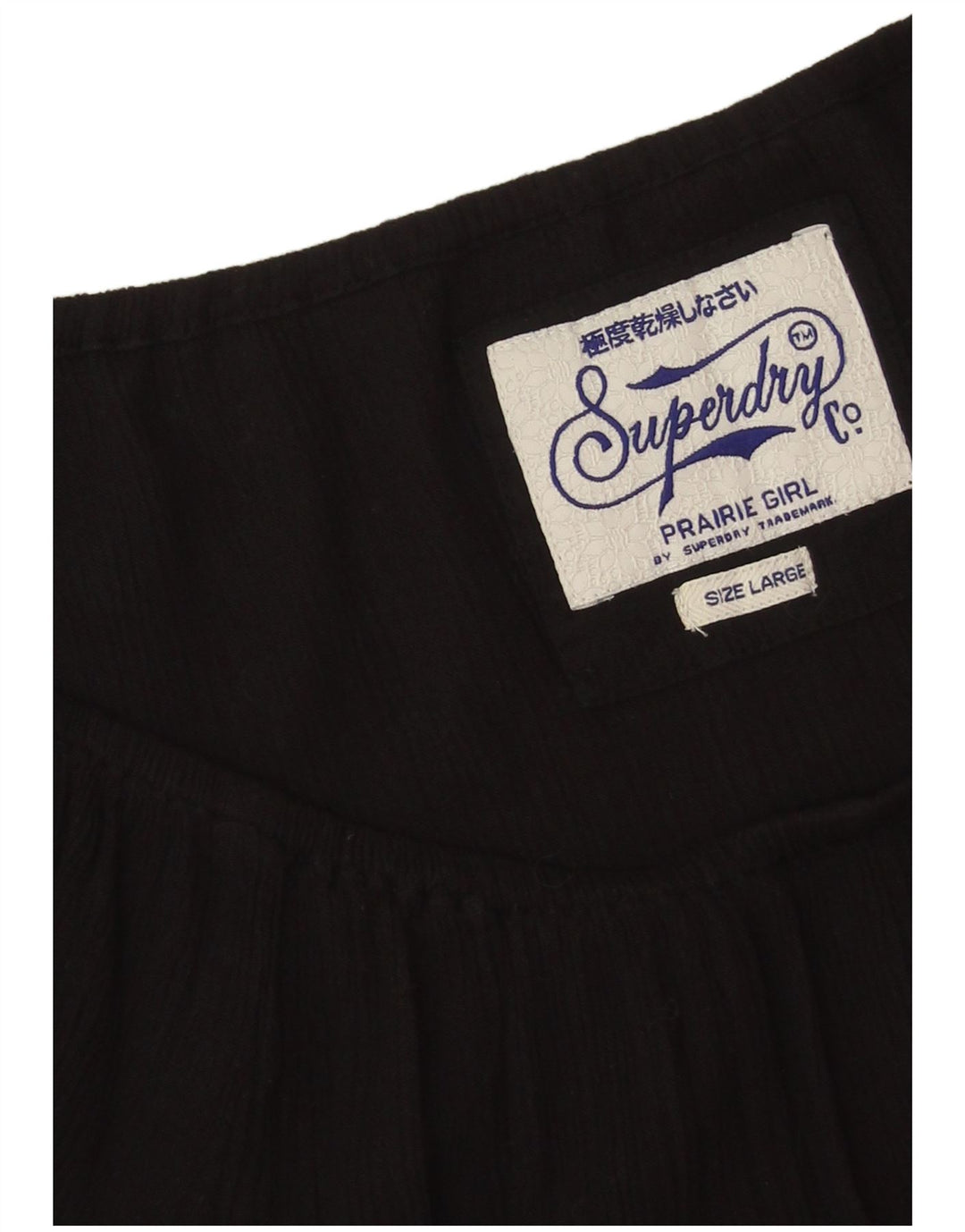 Superdry Dame 3/4-ærmet bluse Top UK 16 Large Black Viscose
