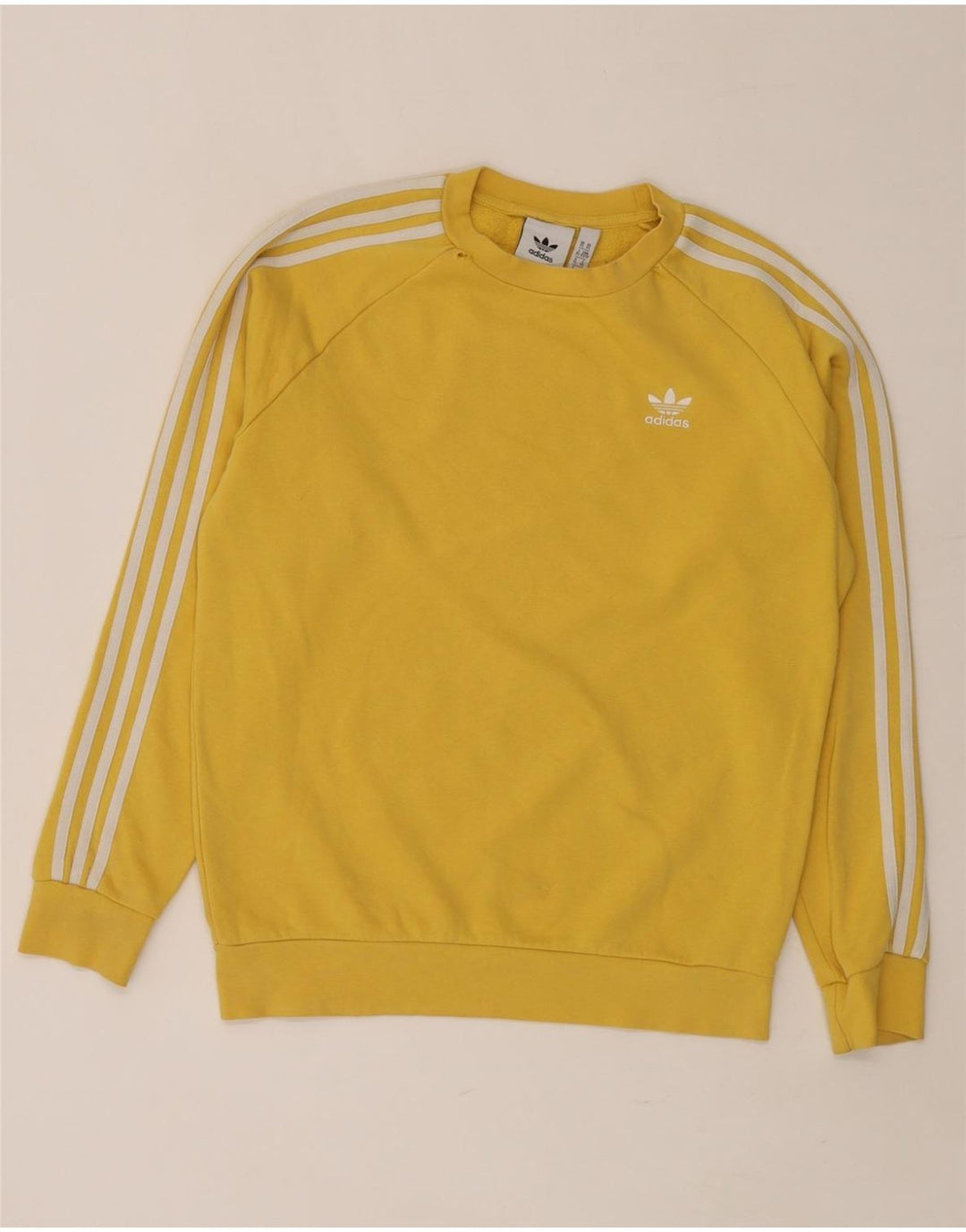 Adidas Herre Loose Fit Sweatshirt Jumper XS Gul Bomuld