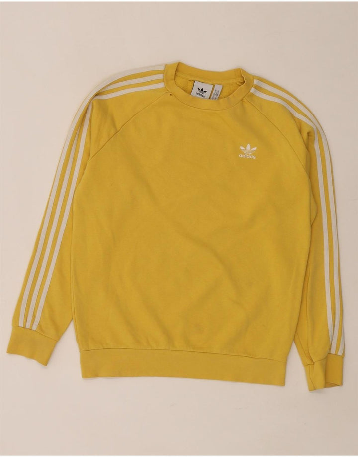 Adidas Herre Loose Fit Sweatshirt Jumper XS Gul Bomuld