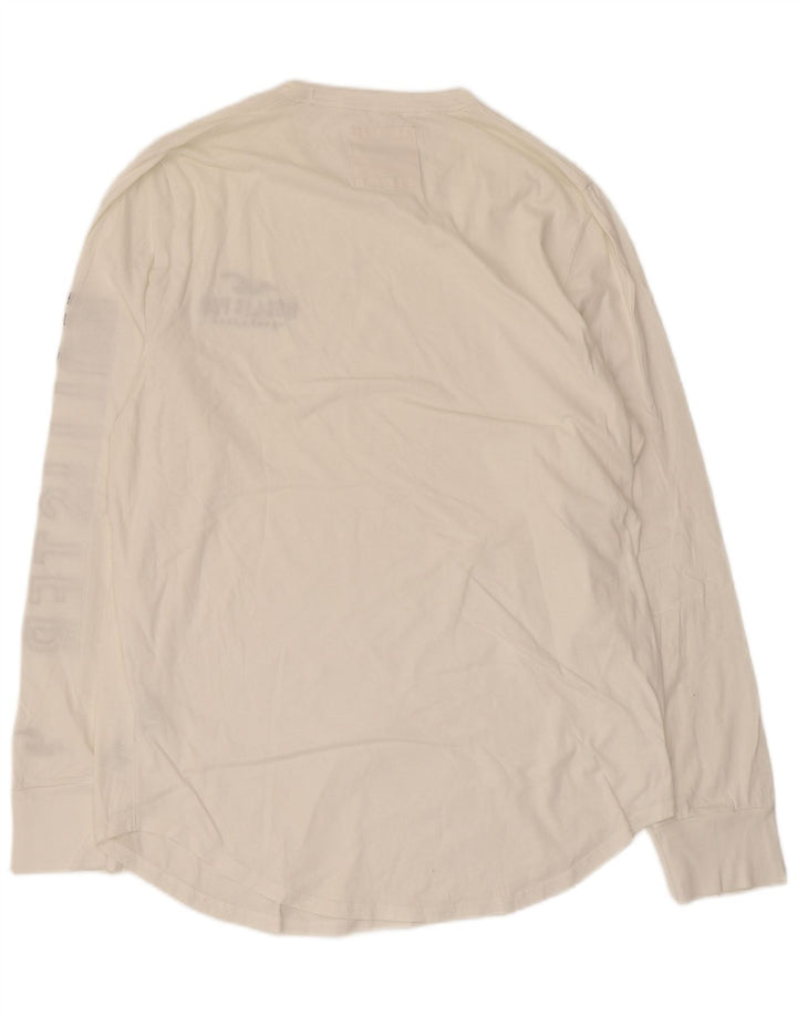Hollister Herre grafisk top langærmet XL hvid bomuld