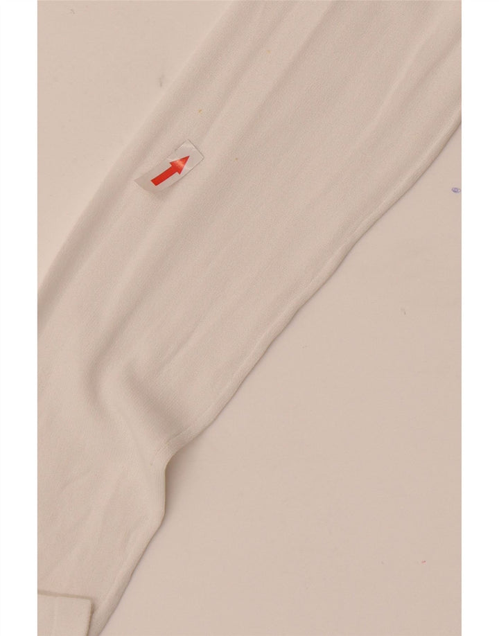 Zara Dame Se Through Top Langærmet UK 12 Medium White Viscose