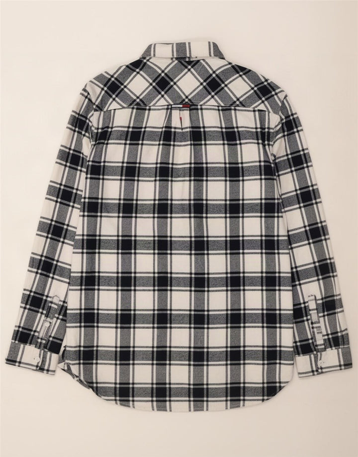 Tommy Hilfiger Herre Regular Fit Flanellskjorte Stor marineblå ternet bomuld