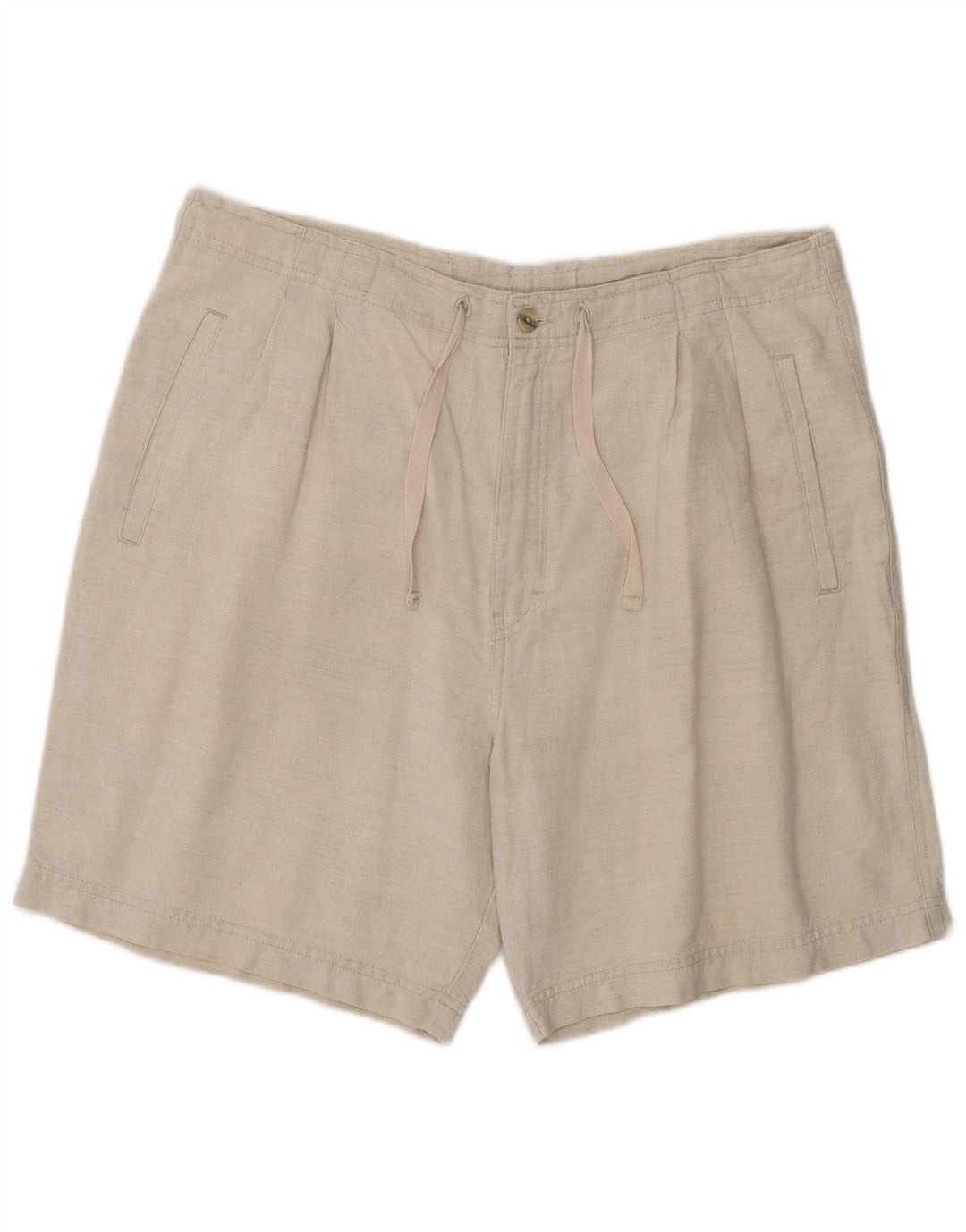Marks & Spencer Womens Pegged Chino Shorts Medium W34 Beige Linen
