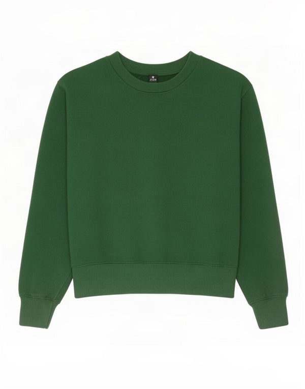 Zara Womens Sweatshirt Jumper UK 14 Medium Green Cotton