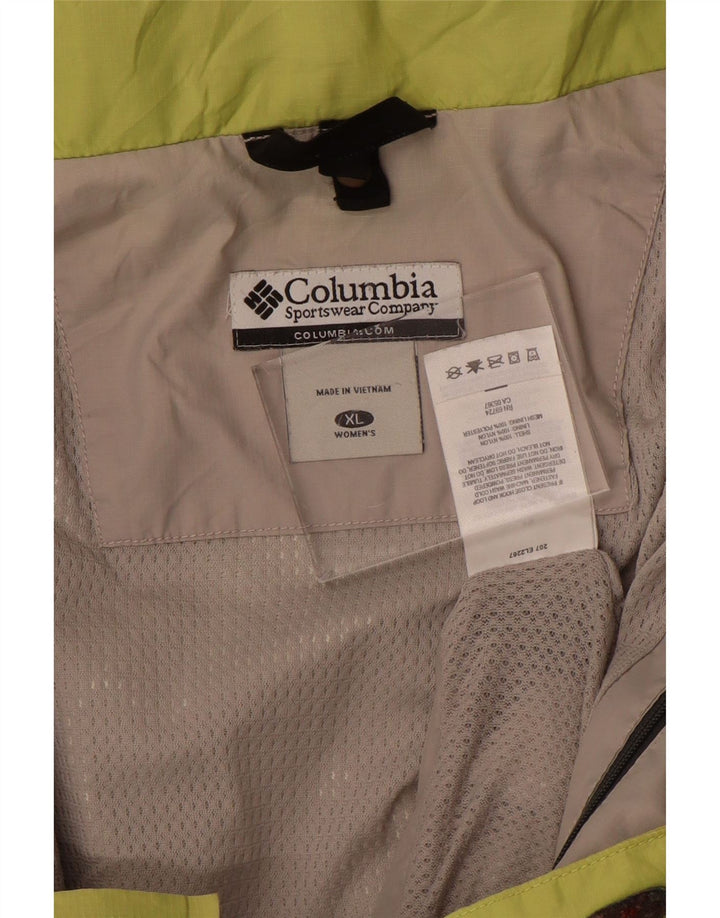 Columbia Womens Omni-Tech regnjakke UK 18 XL Grøn Colourblock Nylon