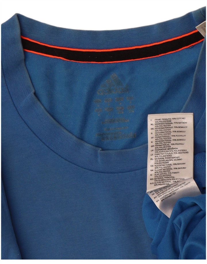 Adidas Herre Grafisk T-Shirt Top Stor Blå Bomuld