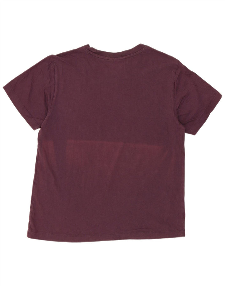 Champion Dame Grafisk T-Shirt Top UK 14 Medium Burgundy