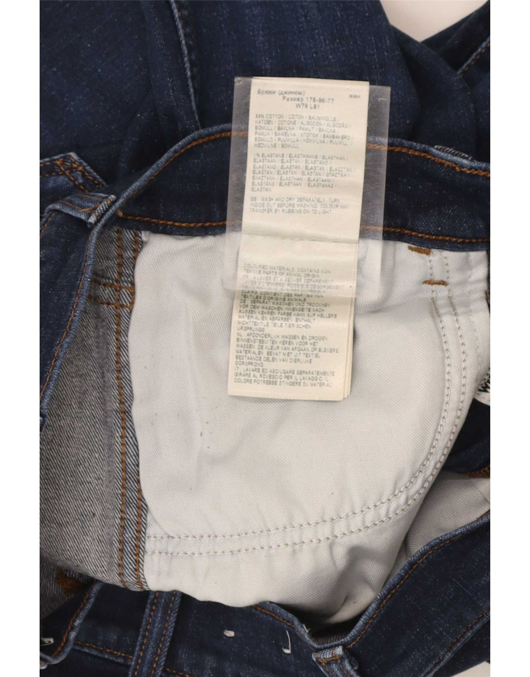 Wrangler Slim Jeans til mænd W31 L32 Marineblå bomuld