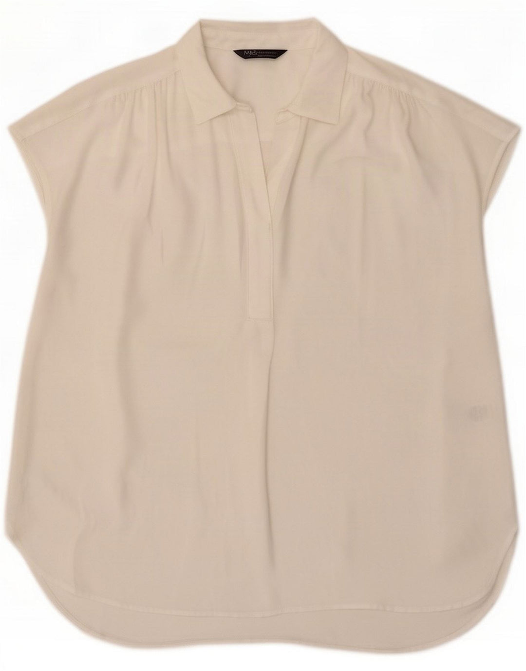 Marks & Spencer Dame bluse Top UK 14 Large White Polyester