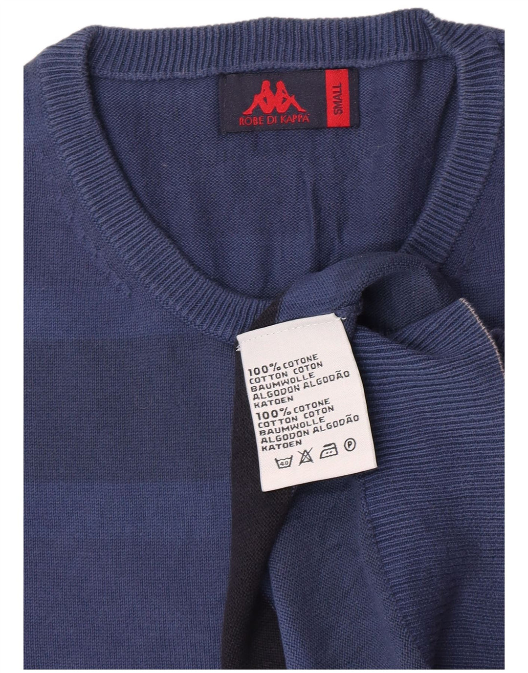 Kappa herre rund hals sweater lille blå stribet bomuld