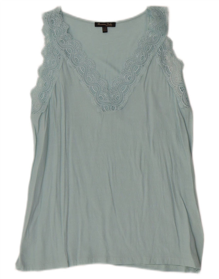 Massimo Dutti Dame ærmeløs bluse Top UK 6 XS Blå