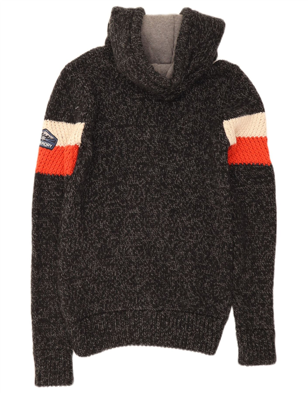 Superdry Cardigantrøje med hætte til mænd Medium Sort Colourblock Akryl