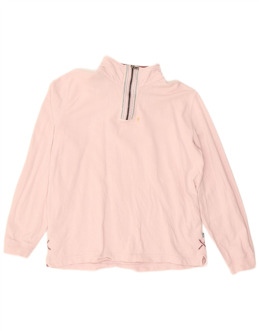 WHITE STUFF Dame grafisk lynlås-hals sweatshirt DK 12 Medium Pink