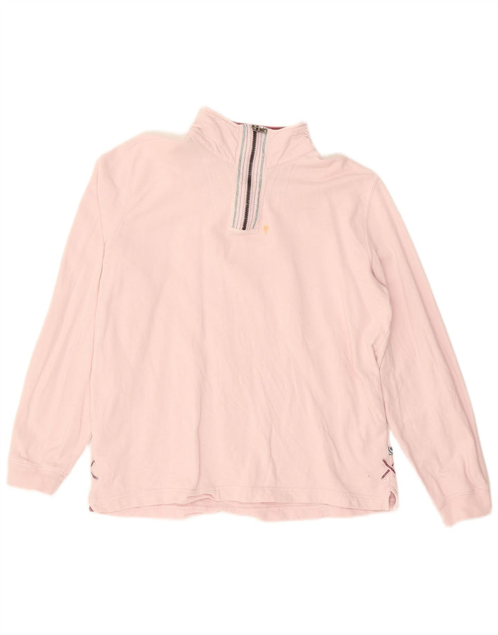 WHITE STUFF Dame grafisk lynlås-hals sweatshirt DK 12 Medium Pink