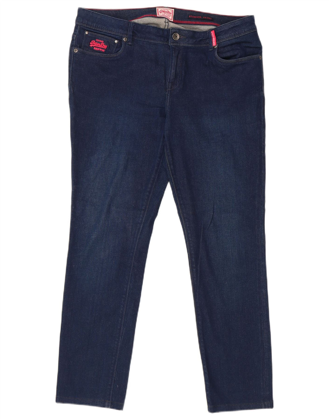 SUPERDRY skinny jeans med standard pasform til kvinder W32 L28 blå bomuld