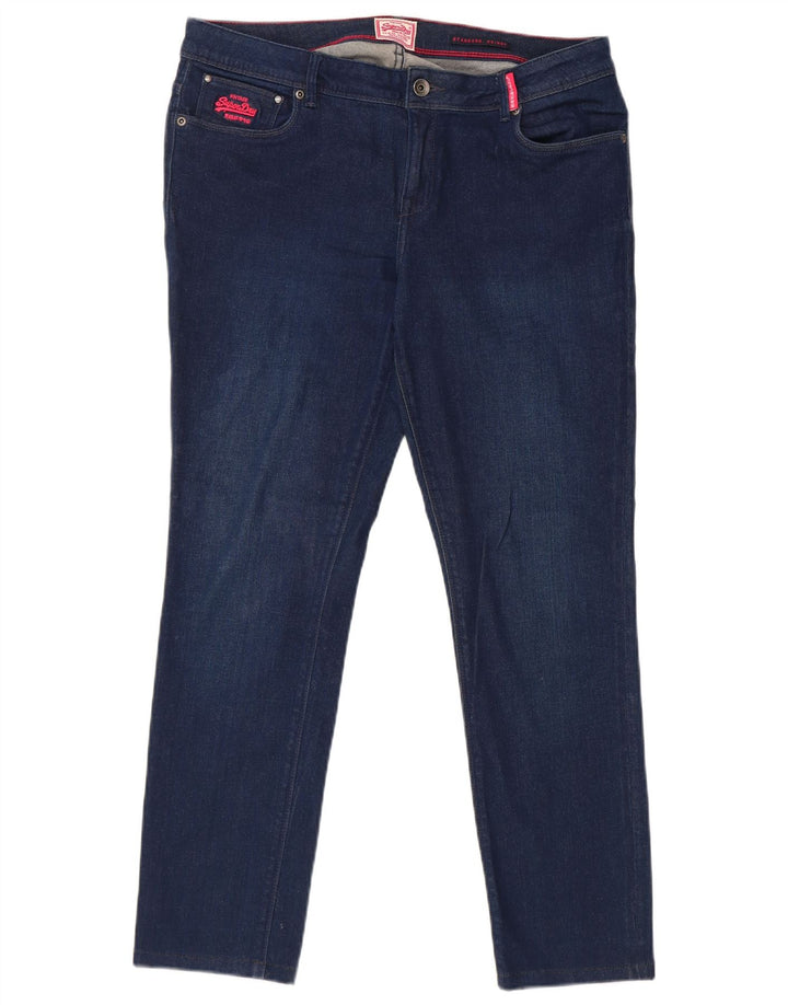 SUPERDRY skinny jeans med standard pasform til kvinder W32 L28 blå bomuld